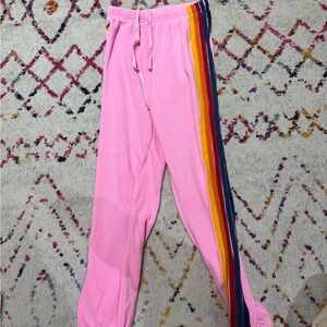 Pink aviator nation sweatpants size small